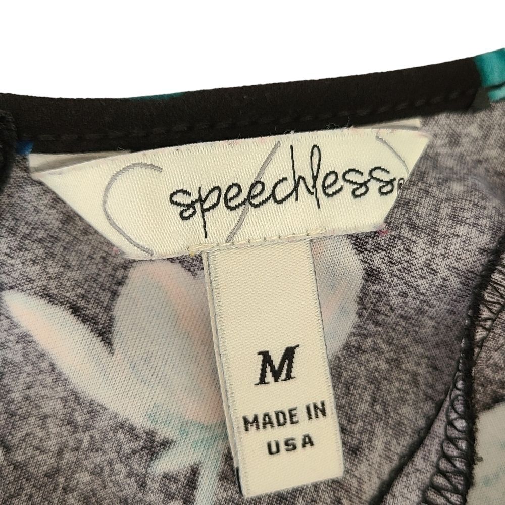 Speechless Fit Flair Skater Strappy Womens Dress Black Floral Size Medium - Picture 7 of 11